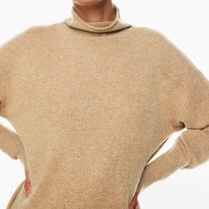 Babaton Sweater Aritzia Luxe Cashmere Mock Neck Beige 
Womens Small